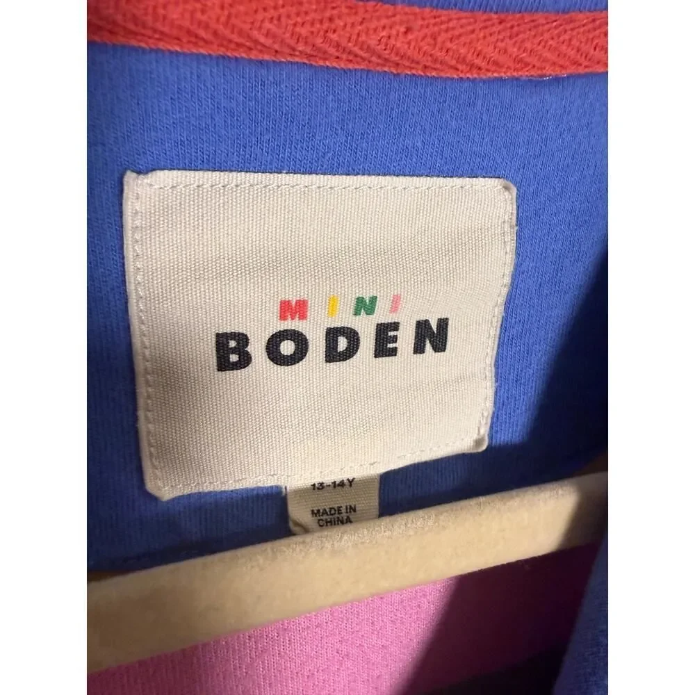Mini Boden Multicolor Stripe Towelling Terry Hooded Swim Girls Sz. 13-14Y